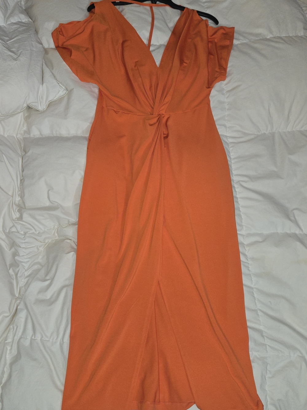 Elegant Orange Wrap Maxi Dress - Women